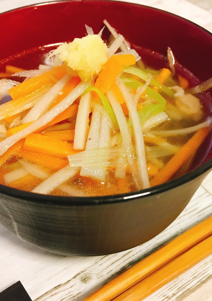ごぼうと白ねぎの和風スープ（沢煮椀）-レシピのメイン写真