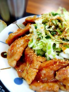 *豚の蒲焼きとガリしそキャベツ*-レシピのメイン写真