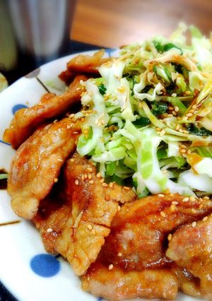 ＊豚の蒲焼きとガリしそキャベツ＊-レシピのメイン写真