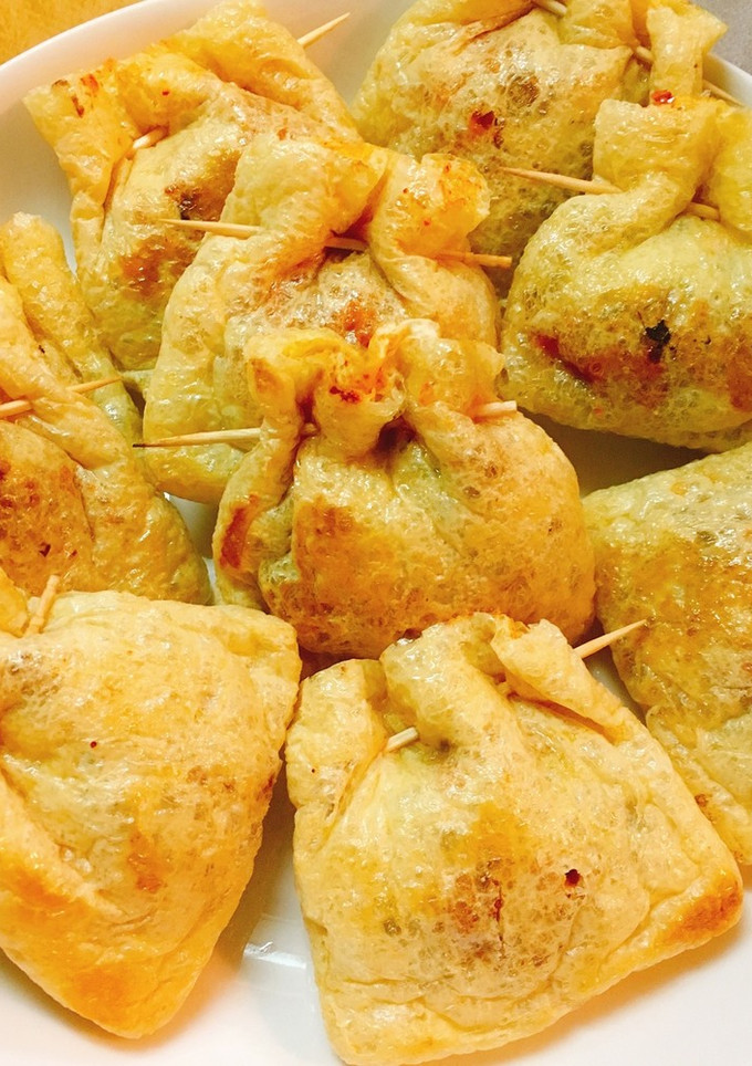 キムチと納豆の油揚げ巾着焼き-レシピのメイン写真