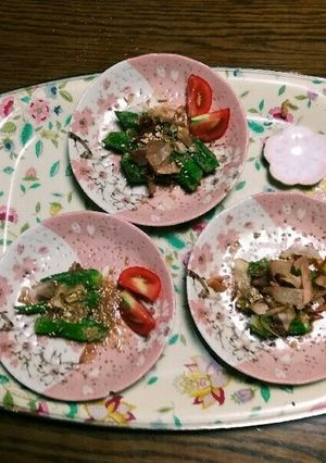 簡単！めんつゆ味♪オクラのゴマ和え☺-レシピのメイン写真