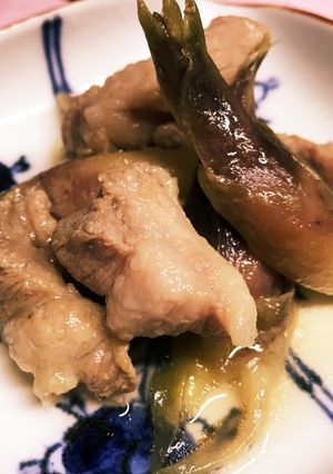 茗荷と豚肉の煮物♪こってり美味しい-レシピのメイン写真