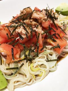 ツナトマト素麺(素麺アレンジ)-レシピのメイン写真