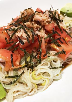 ツナトマト素麺(素麺アレンジ)-レシピのメイン写真