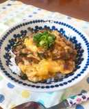 麺つゆだけで！梅しそチーズ鰯の卵とじ丼☆