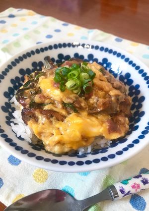 麺つゆだけで！梅しそチーズ鰯の卵とじ丼☆-レシピのメイン写真