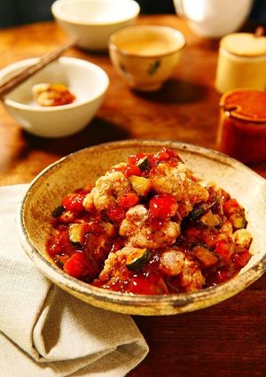 お手軽☆鶏のからあげの彩り野菜あんかけ-レシピのメイン写真