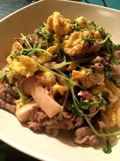 牛肉と豆苗 エリンギのふんわり卵炒め-レシピのメイン写真