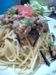 納豆と明太子の和風スパゲティー-レシピのメイン写真