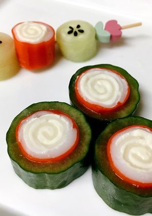 型抜きで可愛く♡胡瓜&チーズinかまぼこ-レシピのメイン写真