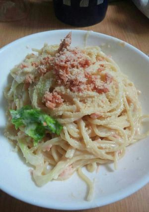 白菜と鮭のクリームパスタ-レシピのメイン写真