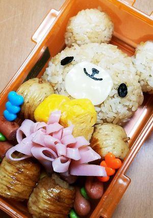 可愛いくまの弁当　キャラ弁　弁当おかず-レシピのメイン写真