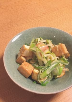 揚げ出し豆腐とネギの酢味噌和え-レシピのメイン写真