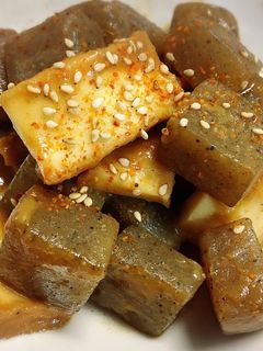こんにゃくと厚揚げの味噌炒め-レシピのメイン写真