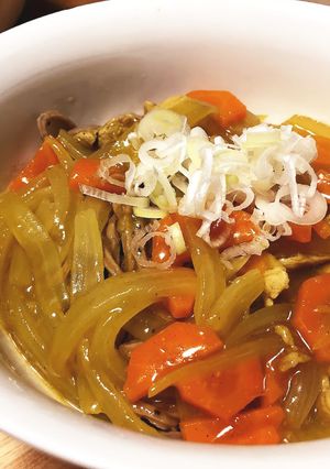 カレーうどん風ベースパスタ-レシピのメイン写真