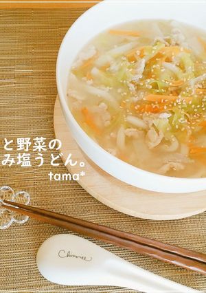 生姜入り☆豚肉と野菜の煮込み塩うどん-レシピのメイン写真