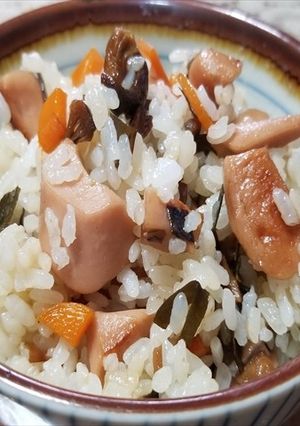 ムラサキヤマドリタケ等の混ぜご飯（＾＾）-レシピのメイン写真