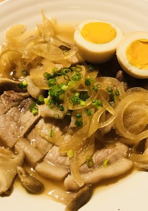 豚ロース肉の甘辛煮込みステーキ★玉子添え-レシピのメイン写真