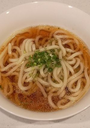 簡易グルメ！ネギ油香る素うどん-レシピのメイン写真