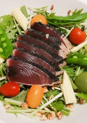 水菜と鰹のタタキのGardenサラダ-レシピのメイン写真