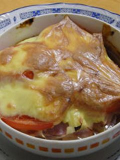 ピザ風オーブン焼トマト&チーズハンバーグ-レシピのメイン写真
