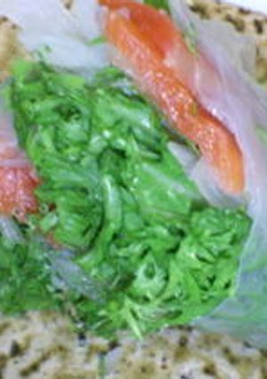 わさび菜とサーモンのさっぱり巻き-レシピのメイン写真