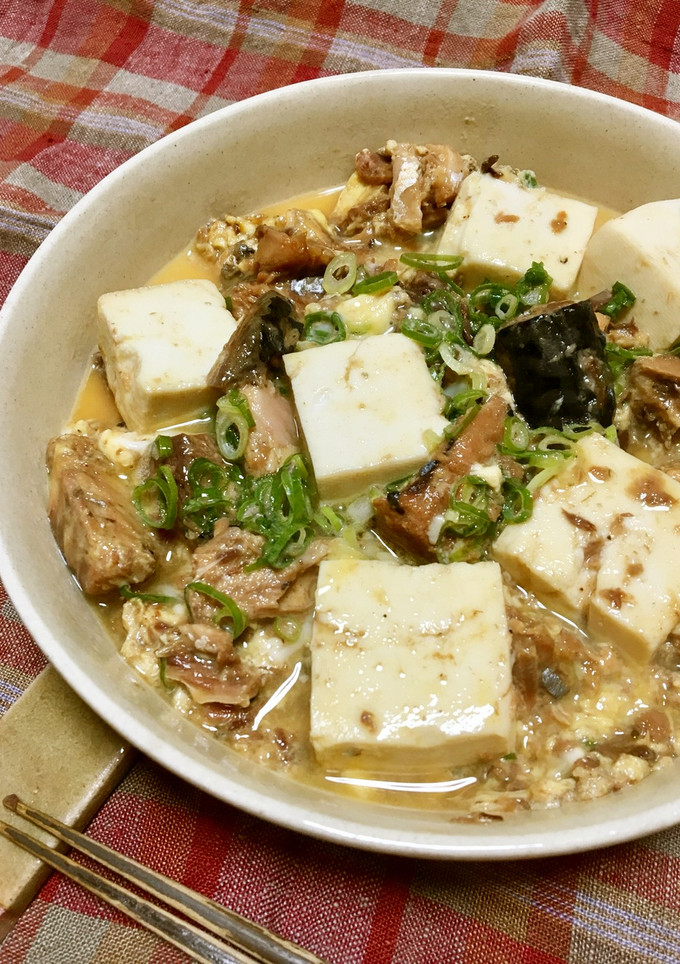 鯖味噌缶と豆腐の卵とじ-レシピのメイン写真