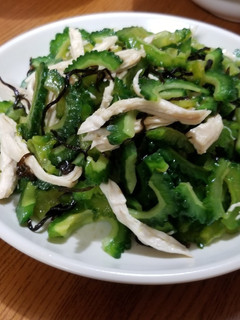 ゴーヤとささみの塩昆布あえ-レシピのメイン写真