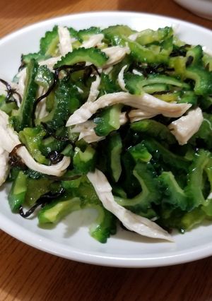 ゴーヤとささみの塩昆布あえ-レシピのメイン写真