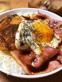 コンビニ!3分!ベーコンエッグ丼!-レシピのメイン写真