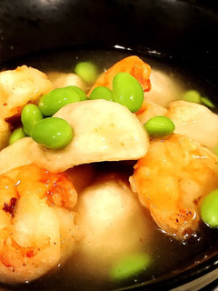 冷凍食品で!海老と里芋と枝豆のあんかけ-レシピのメイン写真