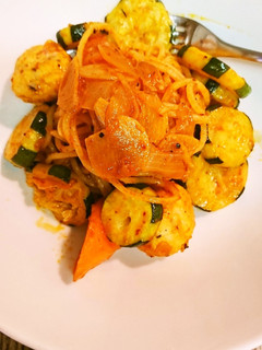 ズッキーニケチャップパスタ-レシピのメイン写真