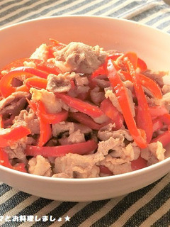 めんつゆで簡単★豚肉とパプリカのしぐれ煮-レシピのメイン写真