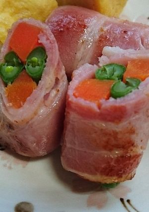 いんげんとにんじんのベーコン巻き♪-レシピのメイン写真