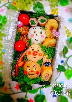 丸おにぎり♪『アンパンマンと仲間達』弁当-レシピのメイン写真