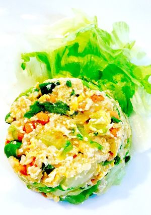 豆腐でかさ増し☆納豆レタス炒飯-レシピのメイン写真
