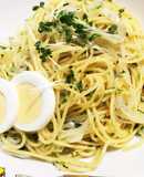 野沢菜ちりめんで作る☆簡単、和風パスタ♪