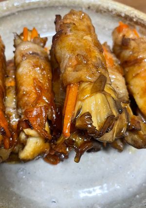 舞茸とエリンギと人参の豚肉巻き-レシピのメイン写真