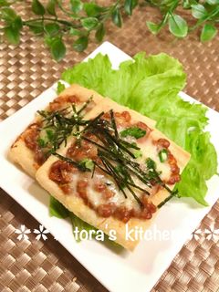 ー油揚げdeピリ辛☘️納豆チーズー-レシピのメイン写真