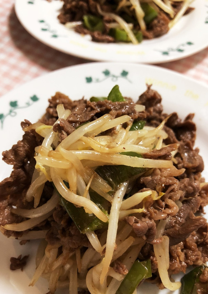 ☆もやしとピーマン炒めとがっつり焼肉-レシピのメイン写真