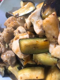 茄子と鶏もも肉の豆板醤炒め-レシピのメイン写真