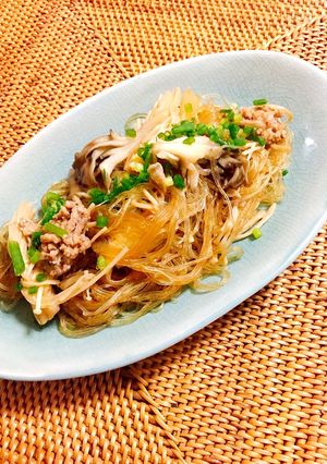 ＊ひき肉ときのこでスキヤキ春雨＊-レシピのメイン写真