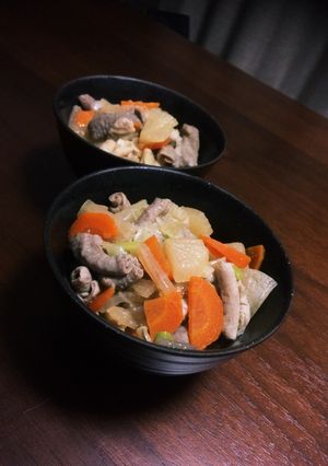 ラーメンスープの素で簡単にモツ味噌煮込み-レシピのメイン写真