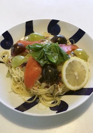 葡萄・サーモン・チーズのパスタ-レシピのメイン写真