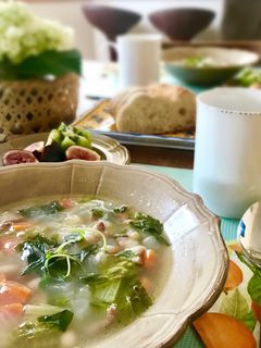 白インゲン豆とベーコン&レタスのスープ-レシピのメイン写真