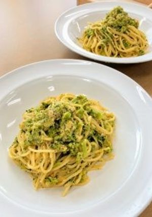 カニとブロッコリーのカルボナーラ-レシピのメイン写真