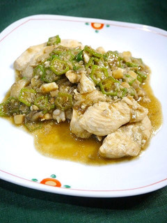 簡単！むね肉とオクラの生姜煮-レシピのメイン写真