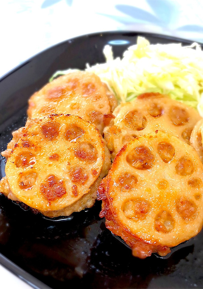 簡単♫れんこんで つくねはさみ焼き-レシピのメイン写真