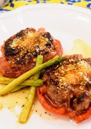 トマトのひき肉詰めのチーズかけ-レシピのメイン写真