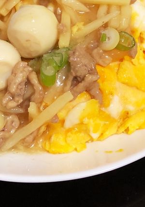 満腹♫肉あんかけオムライス（たけのこ入）-レシピのメイン写真